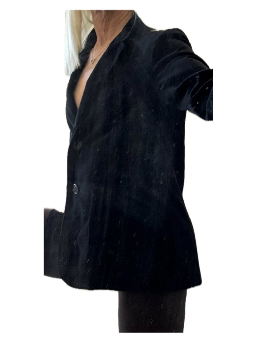 JM Pipp Black Velvet Blazer Sz Med